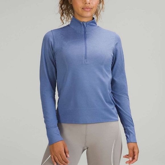 lululemon athletica Tops - Lululemon Swiftly Relaxed Half Zip. Colour is Water Drop / Vapor. Size 12